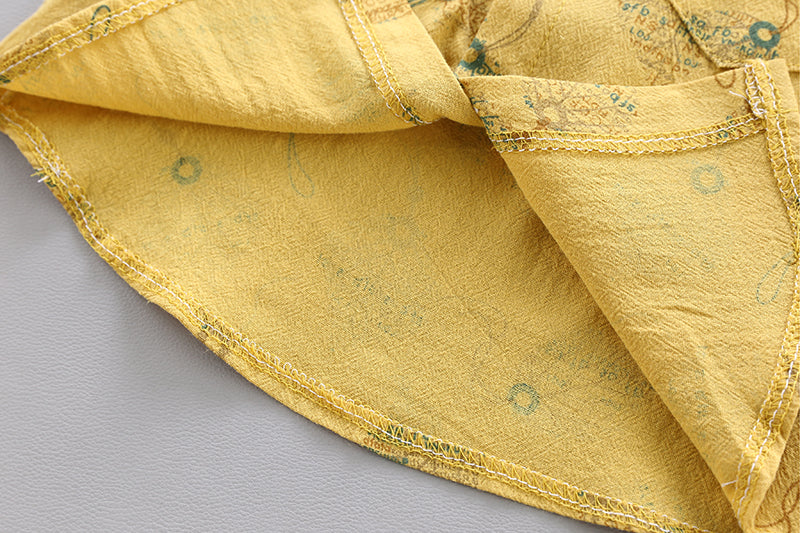 Boys Yellow Graphic Printed Shirt with Shorts