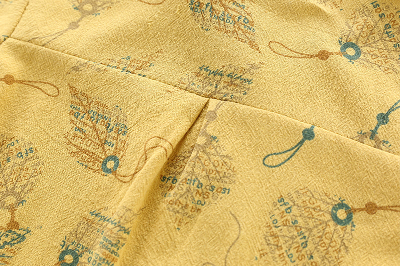Boys Yellow Graphic Printed Shirt with Shorts
