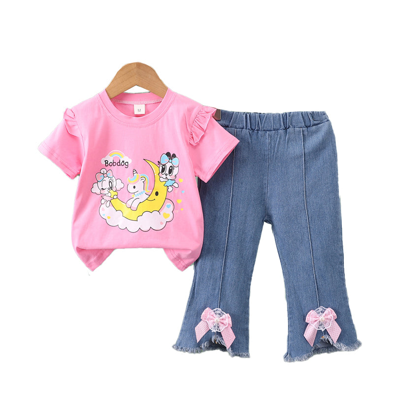 Girls Printed Top with Trousers