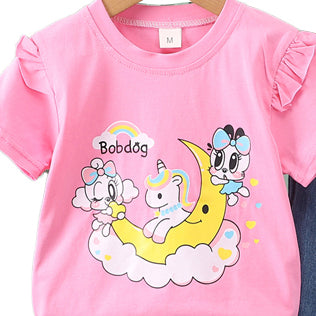 Girls Printed Top with Trousers