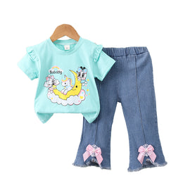 Girls Printed Top with Trousers