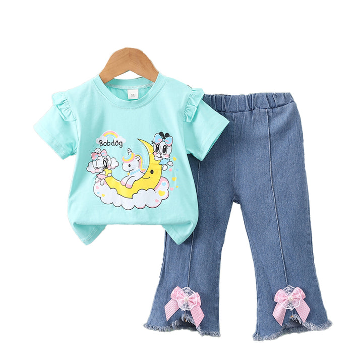 Girls Printed Top with Trousers