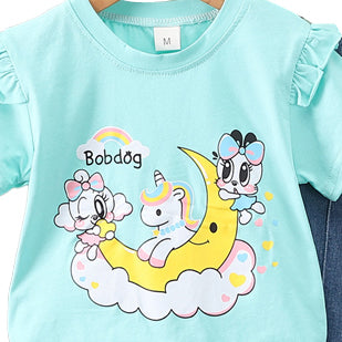 Girls Printed Top with Trousers