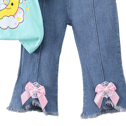 Girls Printed Top with Trousers