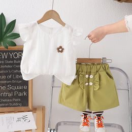 Solid Top and Shorts Set