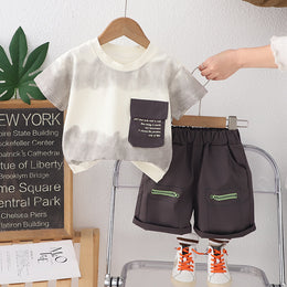 Solid T-shirt and Shorts Set
