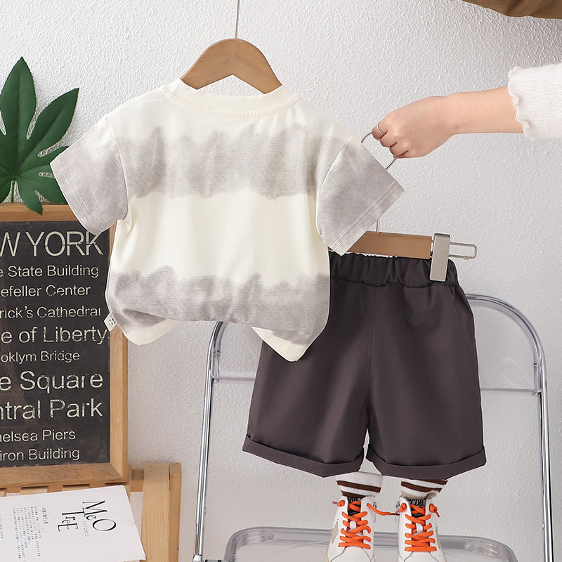 Solid T-shirt and Shorts Set