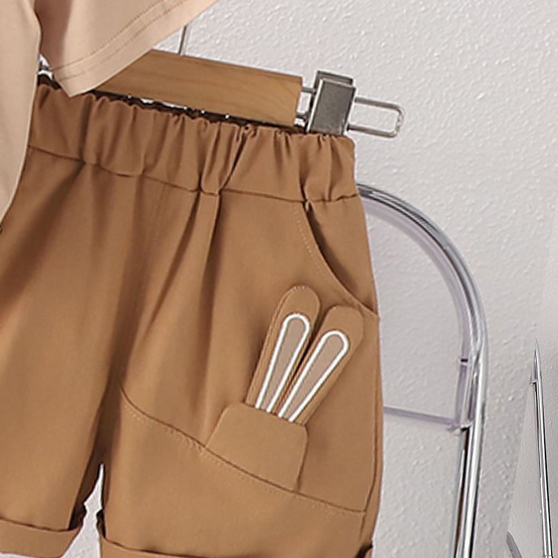 Solid T-shirt and Shorts Set