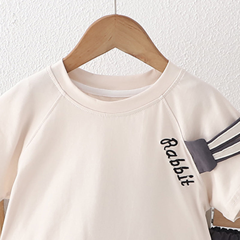 Solid T-shirt and Shorts Set