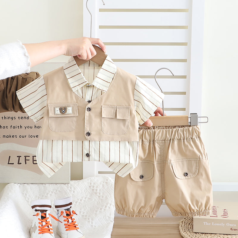 Striped Shirt and Shorts Set