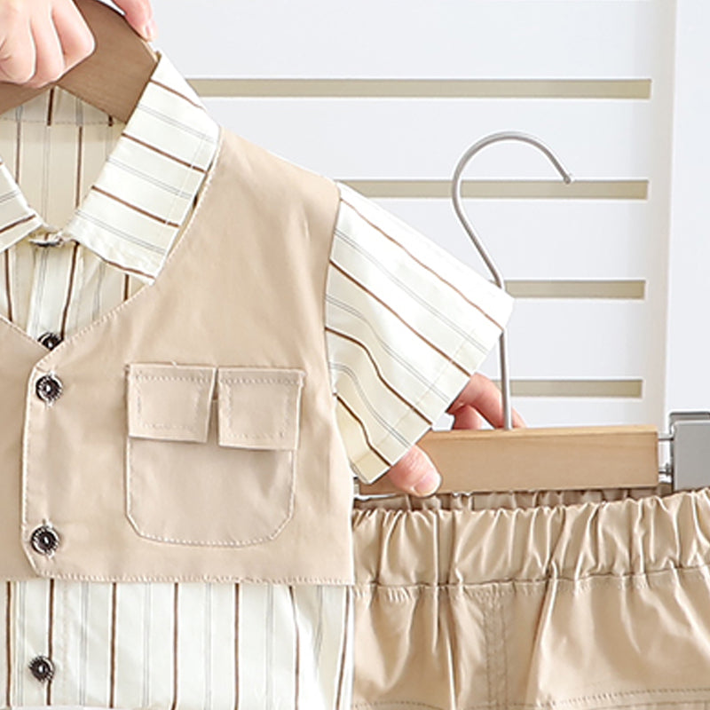 Striped Shirt and Shorts Set