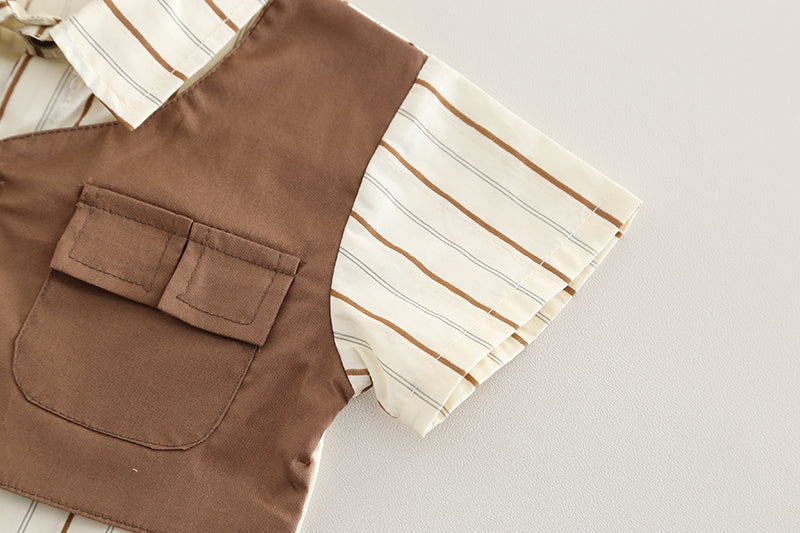Striped Shirt and Shorts Set