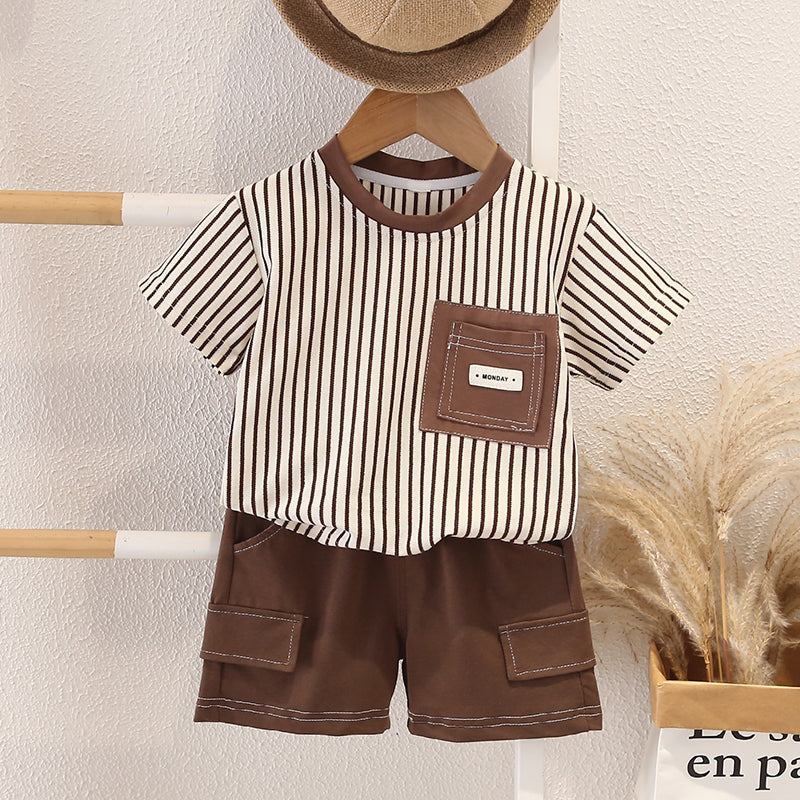 Striped T-shirt and Shorts Set