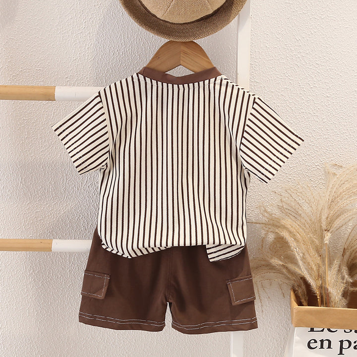 Striped T-shirt and Shorts Set