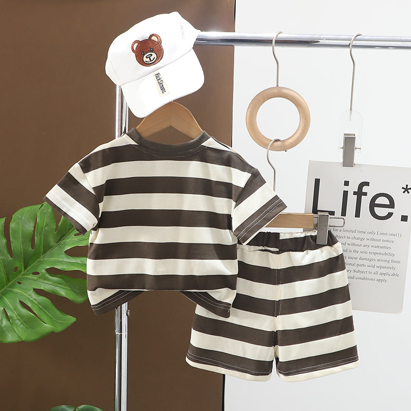 Striped T-shirt and Shorts Set