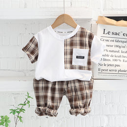 Checked T-shirt and Shorts Set