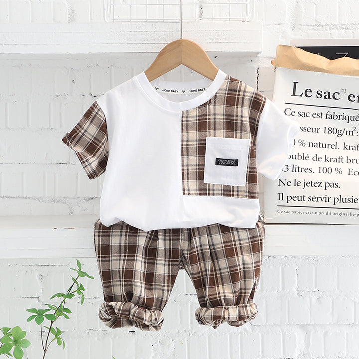 Checked T-shirt and Shorts Set