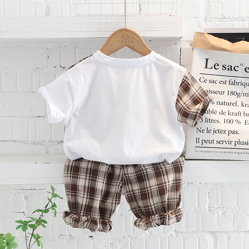 Checked T-shirt and Shorts Set