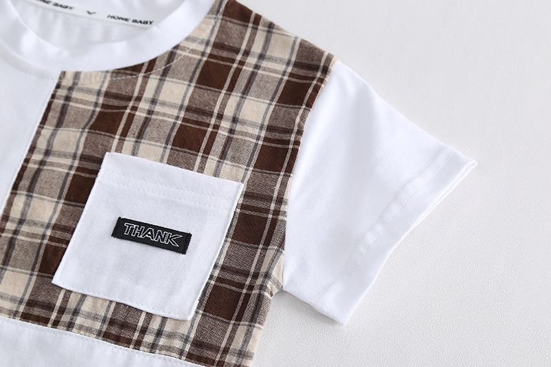 Checked T-shirt and Shorts Set