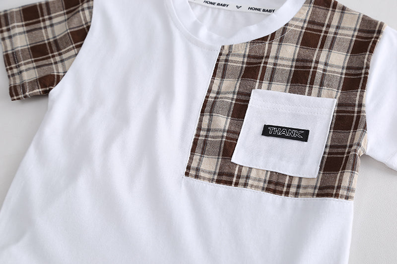 Checked T-shirt and Shorts Set