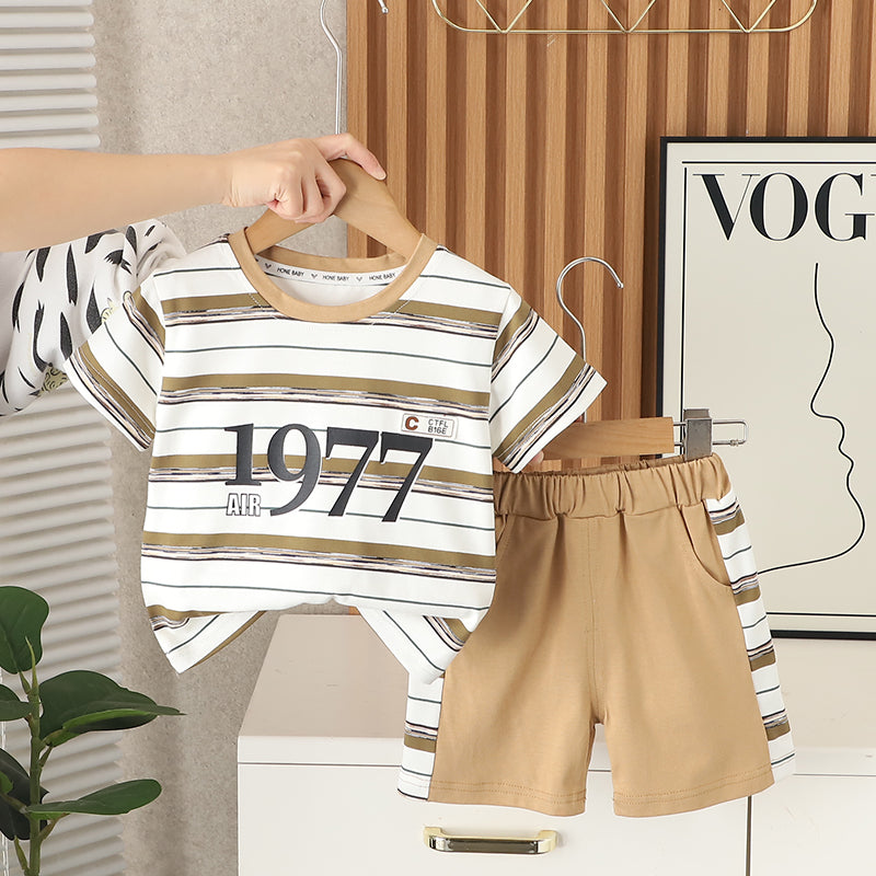 Striped T-shirt and Shorts Set