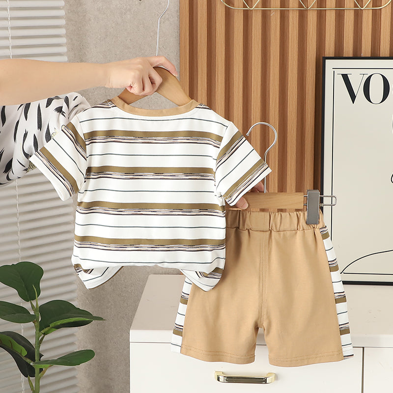 Striped T-shirt and Shorts Set