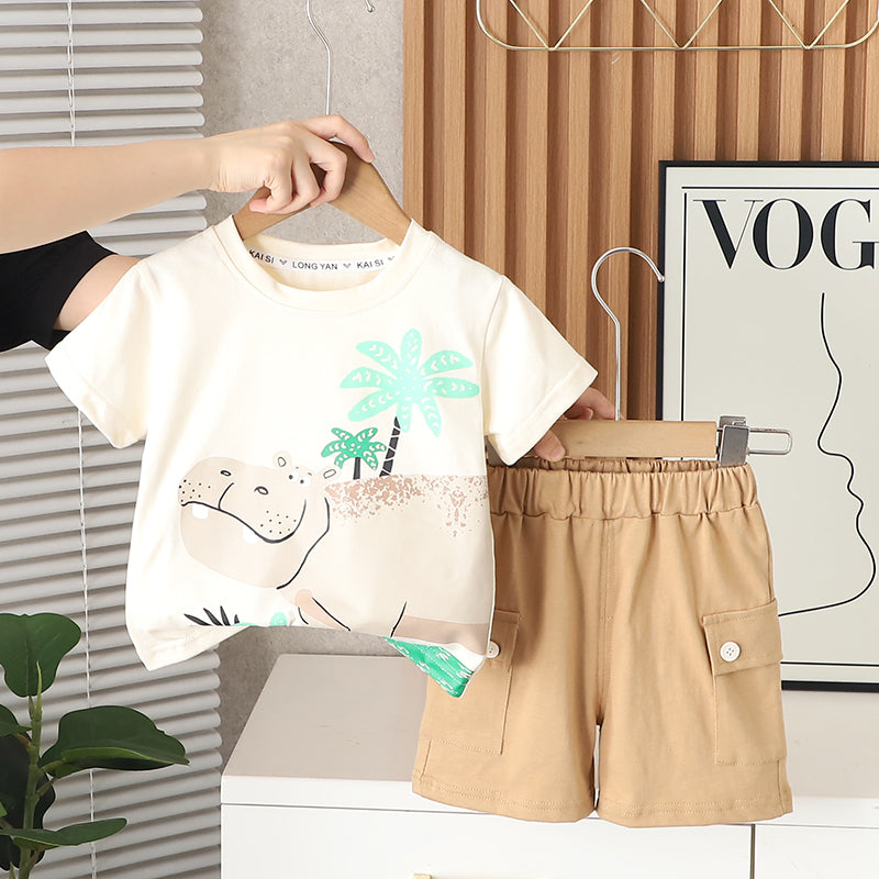Printed T-shirt and Shorts Set