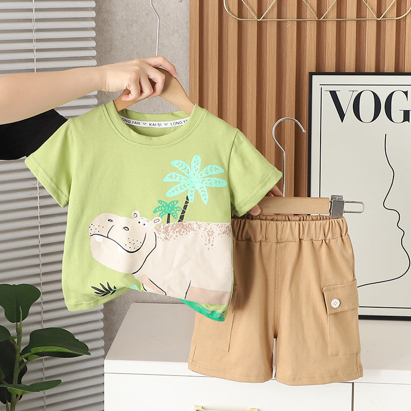 Printed T-shirt and Shorts Set