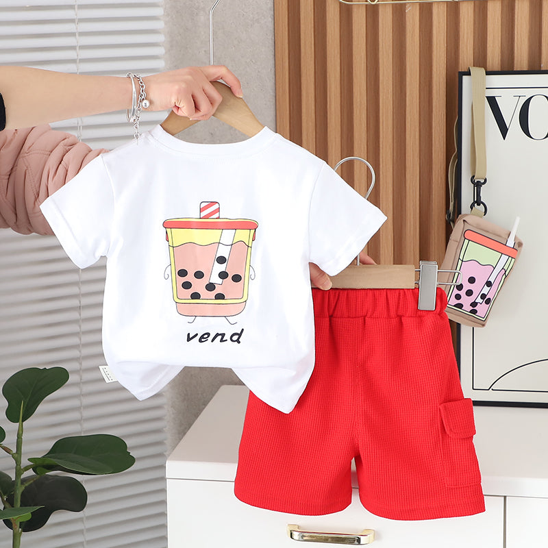 Printed T-shirt and Shorts Set