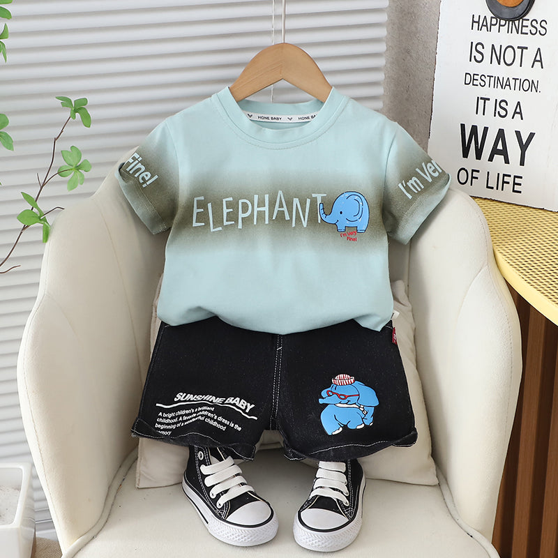Printed T-shirt and Shorts Set