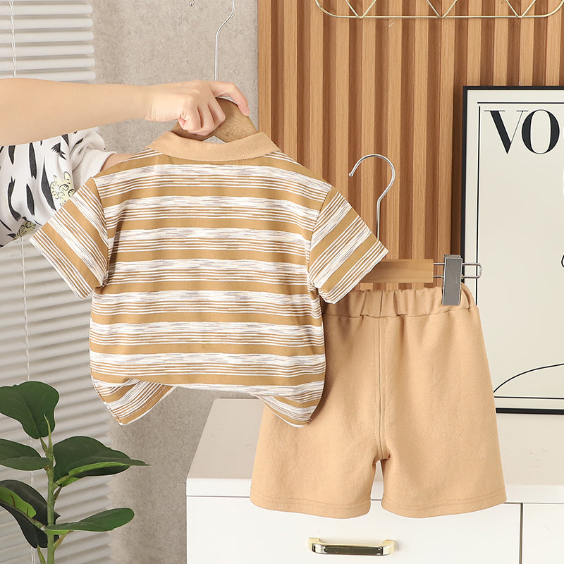 Striped T-shirt and Shorts Set