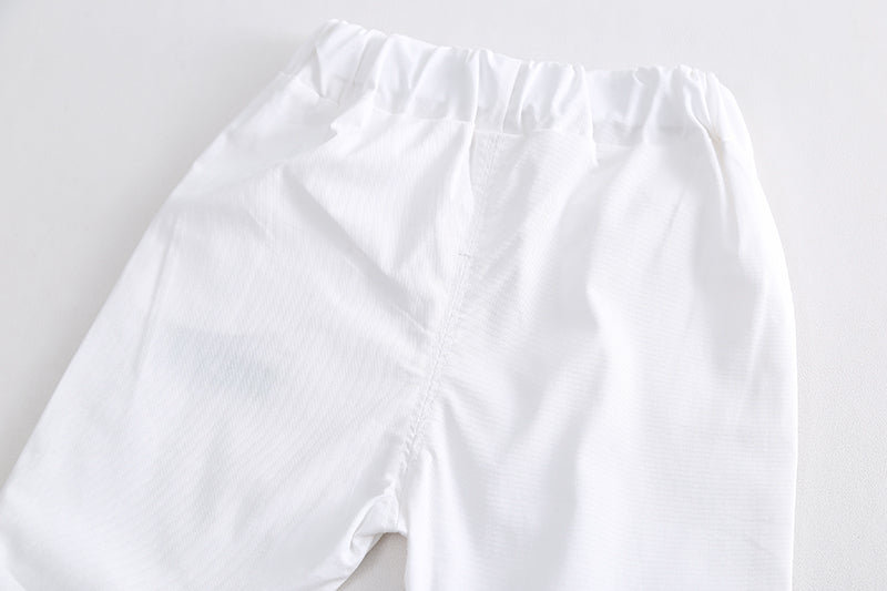 Printed T-shirt and Shirt and Shorts Set