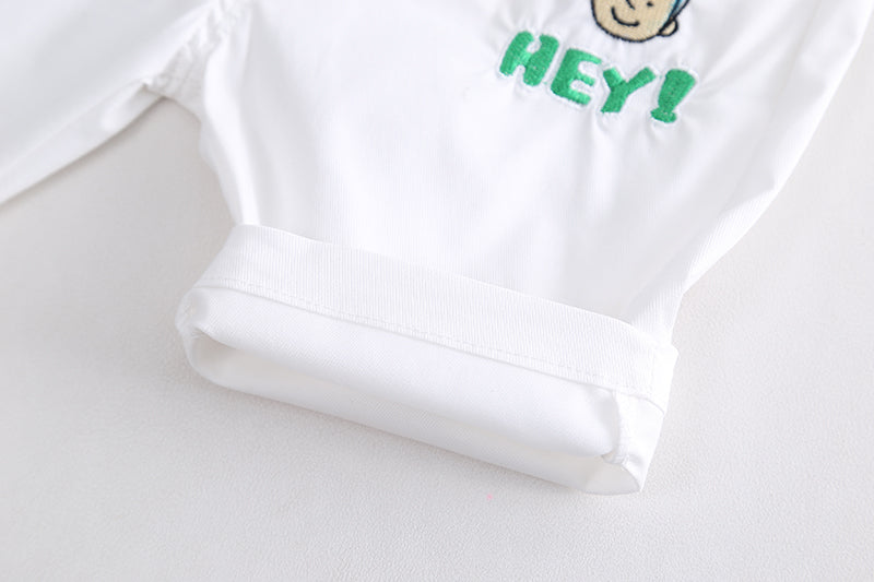 Printed T-shirt and Shirt and Shorts Set