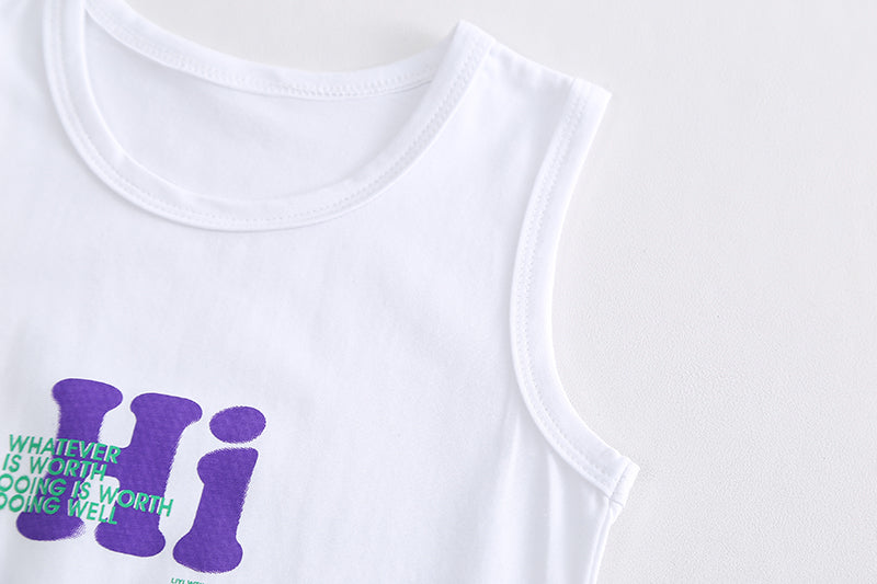 Printed T-shirt and Shirt and Shorts Set