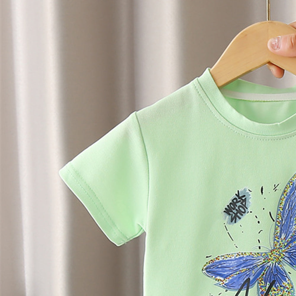 Girls Printed T-shirt with Shorts