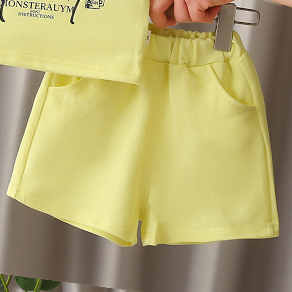 Girls Printed Short Sleeves T-shirt With Shorts