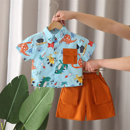Boys Printed Shirt With Shorts