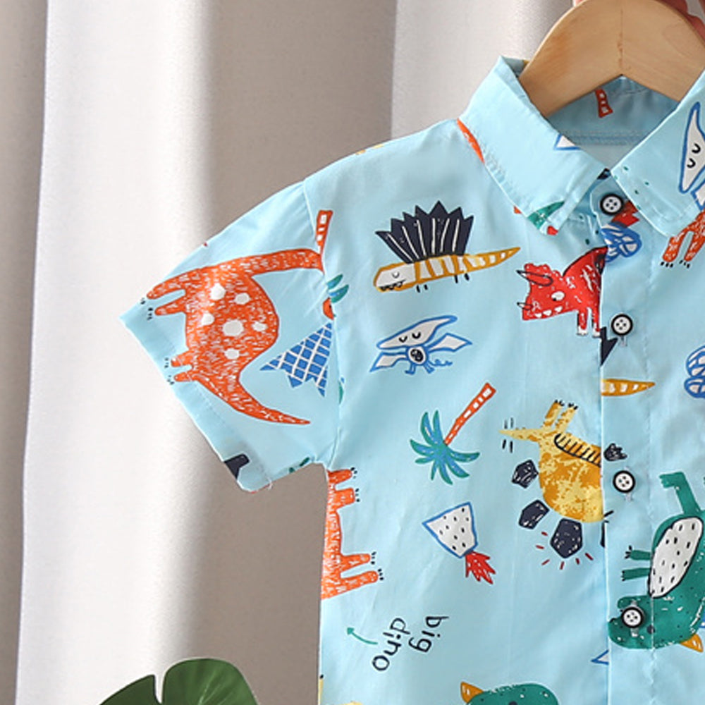 Boys Printed Shirt With Shorts