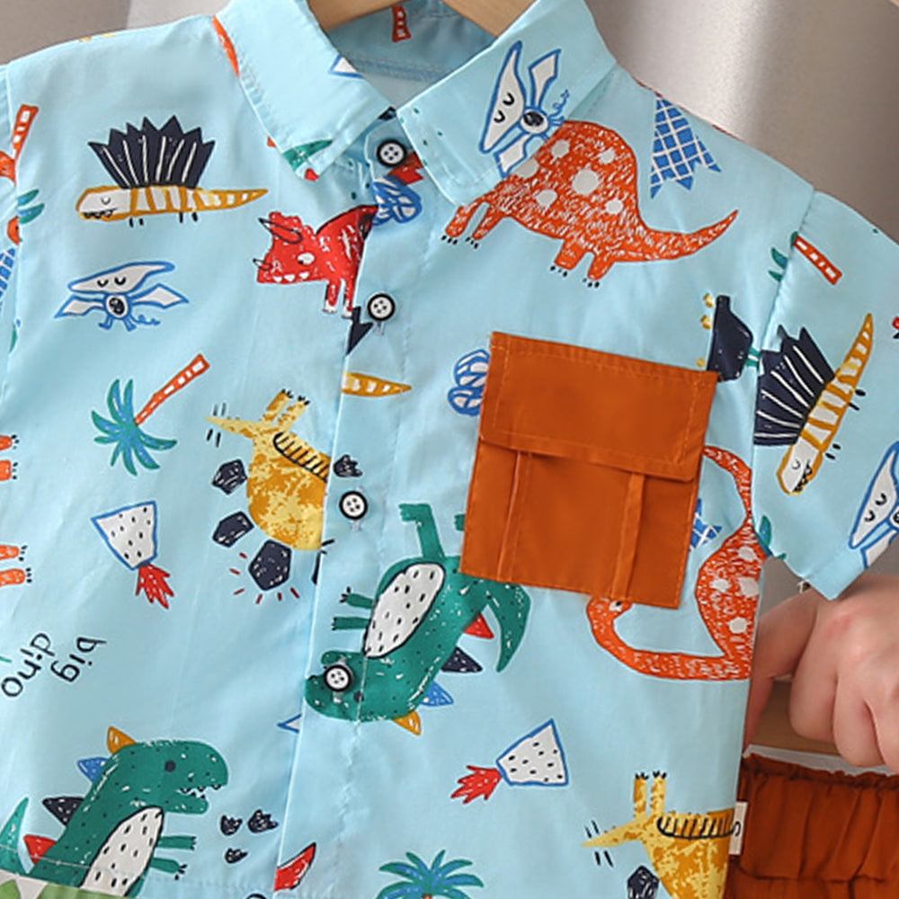 Boys Printed Shirt With Shorts