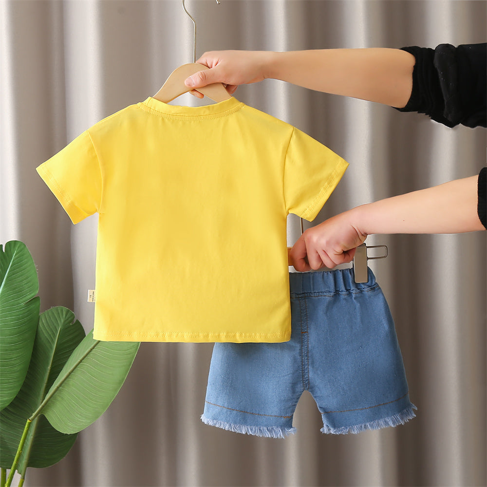 Girls Printed Short Sleeves T-shirt With Shorts