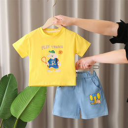 Boys Printed Short Sleeves T-shirt With Shorts