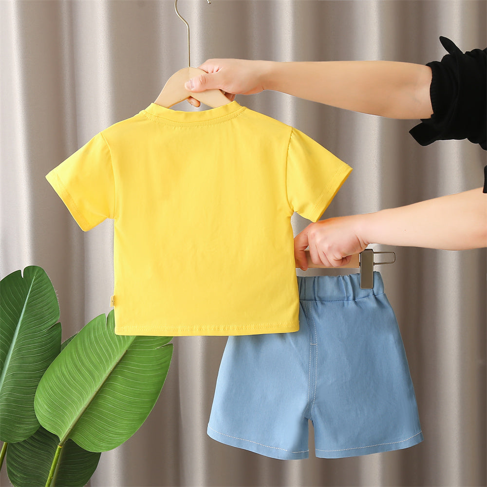 Boys Printed Short Sleeves T-shirt With Shorts