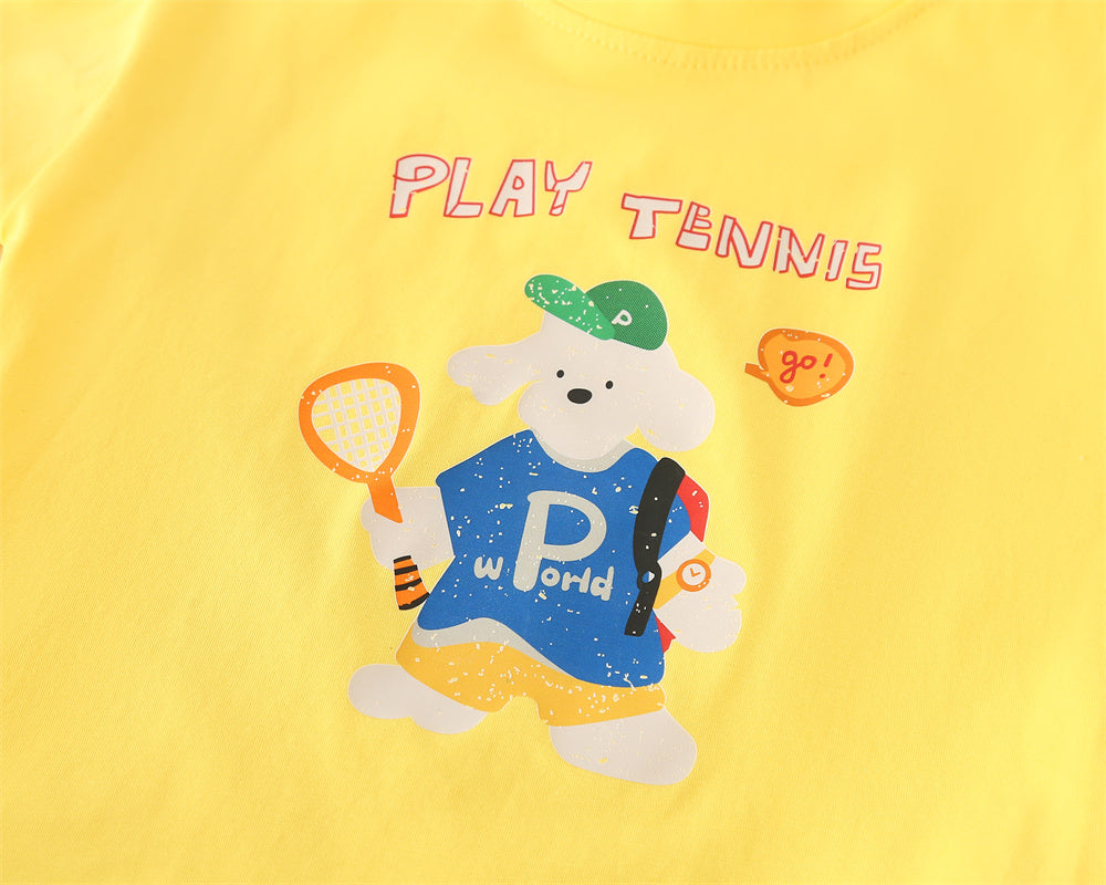 Boys Printed Short Sleeves T-shirt With Shorts