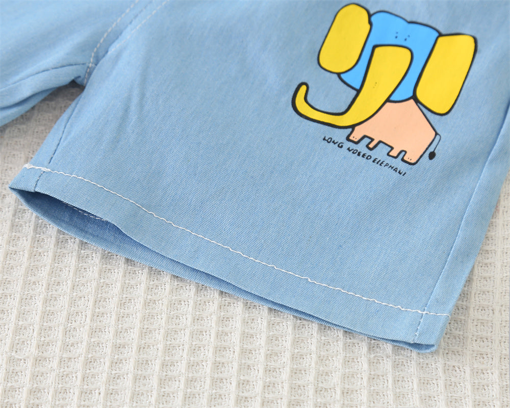 Boys Printed Short Sleeves T-shirt With Shorts