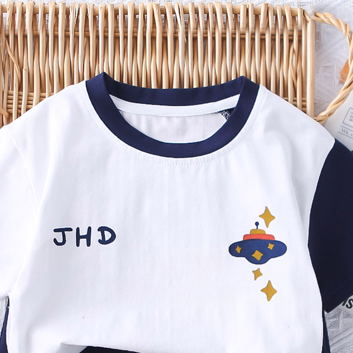 Boys Printed Round Neck T-shirt with Shorts