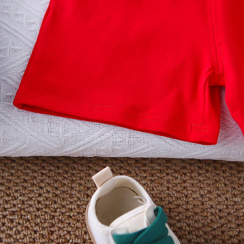 Boys Printed Round Neck Short Sleeves T-shirt With Shorts