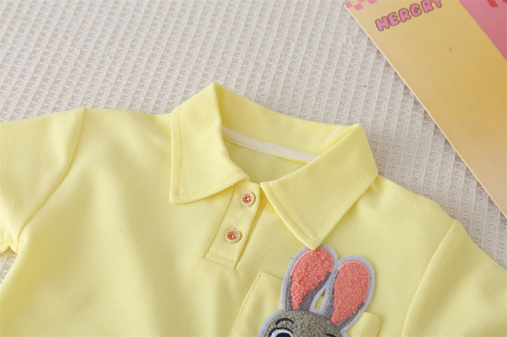 Girls Self Design T-shirt With Shorts