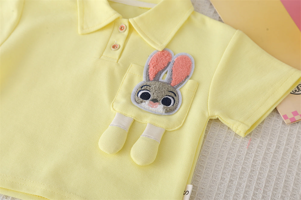 Girls Self Design T-shirt With Shorts