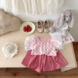 Girls Printed Pure Cotton Top With Shorts