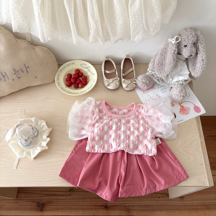 Girls Printed Pure Cotton Top With Shorts